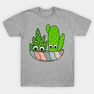 Cute Cactus Design #213: Cacti Arrangement In A Nice Planter Bowl T-Shirt